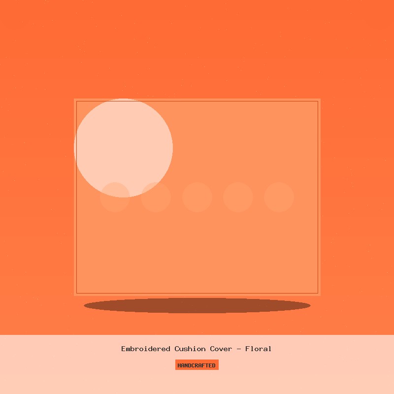 Embroidered Cushion Cover - Floral
